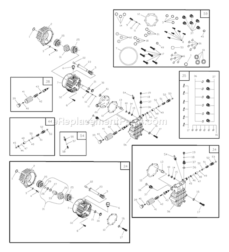 Page A Diagram and Parts List for 1441-0  Briggs and Stratton Pressure Washer